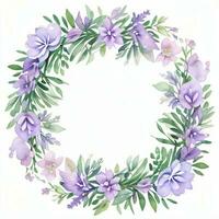 Watercolor Lilac Flowers Clipart photo