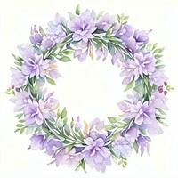 Watercolor Lilac Flowers Clipart photo