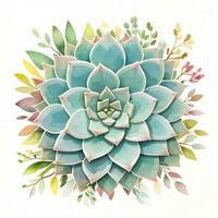 Watercolor Succulents Clipart photo