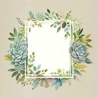 Watercolor Succulents Clipart photo