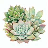 Watercolor Succulents Clipart photo