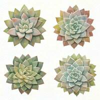 Watercolor Succulents Clipart photo