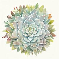 Watercolor Succulents Clipart photo