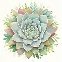 Watercolor Succulents Clipart photo