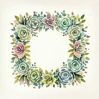 Watercolor Succulents Clipart photo