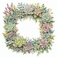 Watercolor Succulents Clipart photo