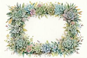 Watercolor Succulents Clipart photo