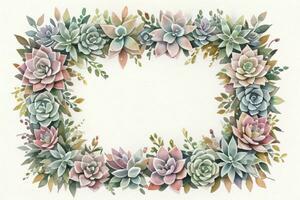 Watercolor Succulents Clipart photo