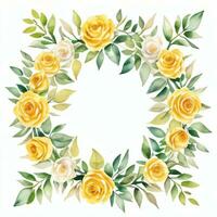 Yellow Watercolor Roses Clipart photo