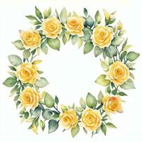 Yellow Watercolor Roses Clipart photo