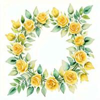 Yellow Watercolor Roses Clipart photo