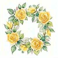 Yellow Watercolor Roses Clipart photo