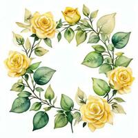 Yellow Watercolor Roses Clipart photo