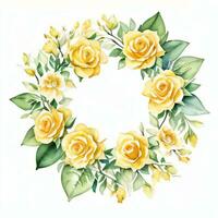 Yellow Watercolor Roses Clipart photo