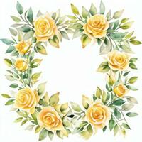 Yellow Watercolor Roses Clipart photo