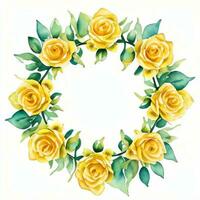 Yellow Watercolor Roses Clipart photo