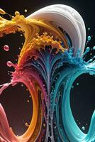 Abstract color splashes liquid background wallpaper photo