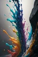 Abstract color splashes liquid background wallpaper photo