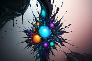 Abstract color splashes liquid background wallpaper photo