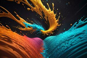 Abstract color splashes liquid background wallpaper photo