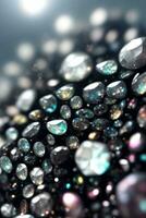 Diamond Closeup Background Macro shot of the white gems and pearls photo