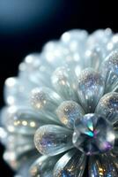 Diamond Closeup Background Macro shot of the white gems and pearls photo