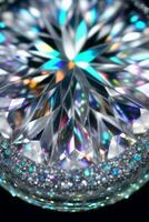 Diamond Closeup Background Macro shot of the white gems and pearls photo