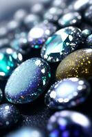 Diamond Closeup Background Macro shot of the white gems and pearls photo