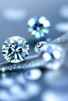 Diamond Closeup Background Macro shot of the white gems and pearls photo