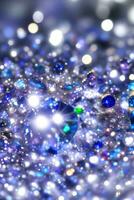 Diamond Closeup Background Macro shot of the white gems and pearls photo