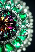 Emerald Crystal Close up Macro Shot Photo Texture Background