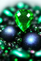 Emerald Crystal Close up Macro Shot Photo Texture Background