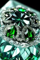 Emerald Crystal Close up Macro Shot Photo Texture Background