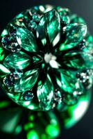 Emerald Crystal Close up Macro Shot Photo Texture Background