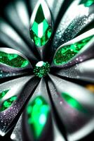 Emerald Crystal Close up Macro Shot Photo Texture Background
