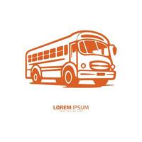 Minimal and abstract logo of bus vector school bus icon student bus silhouette isolated template design orange color bus