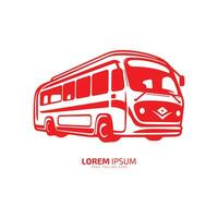 Minimal and abstract logo of bus vector school bus icon student bus silhouette isolated template design red bus