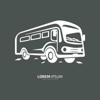 Minimal and abstract logo of bus vector school bus icon student bus silhouette isolated template design white bus