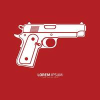 Minimal and abstract logo of gun vector pistol icon weapon silhouette template design