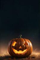 3D Background with Halloween Pumpkin Poster Template Background photo