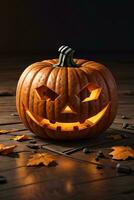 3D Background with Halloween Pumpkin Poster Template Background photo