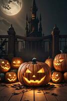 3D Background with Halloween Pumpkin Poster Template Background photo