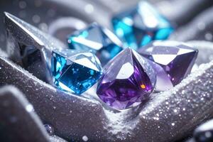 Macro Shot Of the Gems and Crystals Background Wallpaper photo