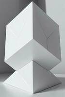 White Geometry Texture 3D Modern Background photo