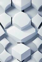 White Geometry Texture 3D Modern Background photo