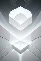 White Geometry Texture 3D Modern Background photo