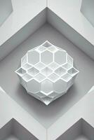 White Geometry Texture 3D Modern Background photo