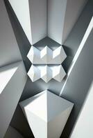 White Geometry Texture 3D Modern Background photo