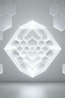 White Geometry Texture 3D Modern Background photo