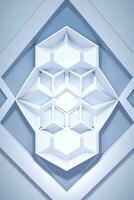 White Geometry Texture 3D Modern Background photo